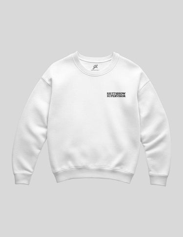 Shitshow Supervisor Fleece Crewneck Fleece Crewneck Greater Half White S